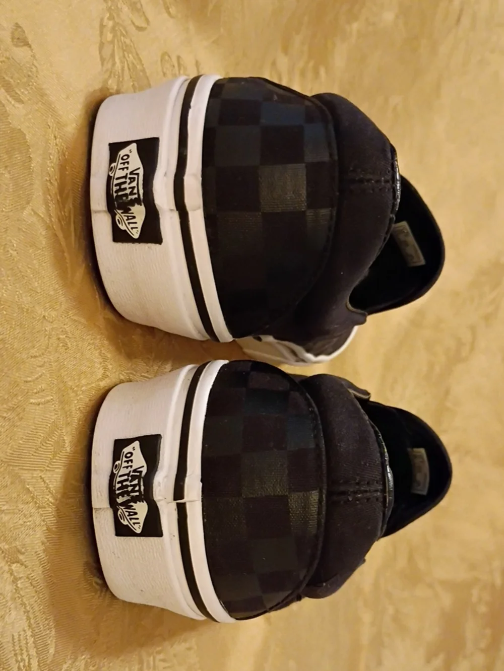 Vans Black & Black Checkerboard Slip-On Sneakers Men's 10.0 Women's 11.5